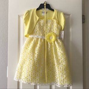 Rare Editions Yellow Flower Easter Girls Dress 10
